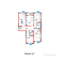 ЖК Flora Garden — 4-ком 116.8 м² (от 43,570,130 тг)