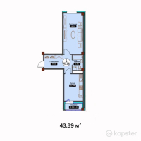 ЖК Алмажай — 1-ком 43,4 м² (null)