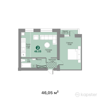 ЖК Symbat — 2-ком 46.1 м² (от 18,189,750 тг)