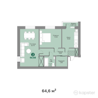 ЖК Symbat — 2-ком 64.6 м² (от 25,517,000 тг)