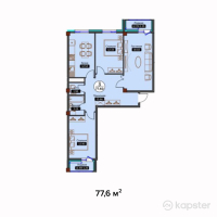 ЖК Алмажай — 3-ком 77,6 м² (null)