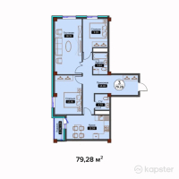 ЖК Алмажай — 3-ком 79,3 м² (null)