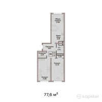 ЖК KERUEN — 3-ком 77.6 м² (от 25,990,000 тг)