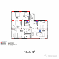 ЖК Qasteev — 4-ком 137.2 м² (от 72,979,760 тг)