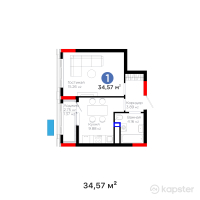 ЖК Arena Style — 1-ком 34.6 м² (от 17,768,980 тг)