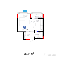 ЖК Arena Style — 1-ком 38.5 м² (от 18,908,410 тг)