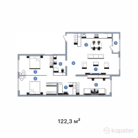 ЖК RIVIERA Plus — 4-ком 122.3 м² (от 81,941,000 тг)