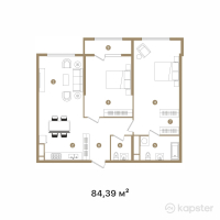 ЖК Satpaev — 3-ком 84,4 м² (от 62 448 600 тг)