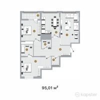 ЖК Evolution — 3-ком 95 м² (от 54,820,770 тг)