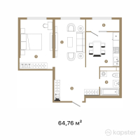 ЖК Jan Dostar — 2-ком 64.8 м² (от 35,618,000 тг)