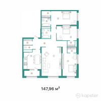 ЖК Landmark — 4-ком 148 м² (от 79,898,400 тг)