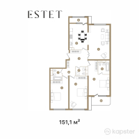 ЖК ESTET — 4-ком 151.1 м² (от 150,344,500 тг)