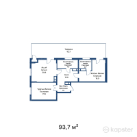 ЖК White Residence — 2-ком 93.7 м² (от 68,401,000 тг)