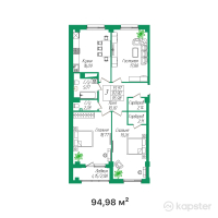 ЖК Жаным — 3-ком 95 м² (от 37,517,100 тг)