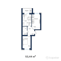 ЖК Эдем — 2-ком 53.4 м² (от 16,032,000 тг)