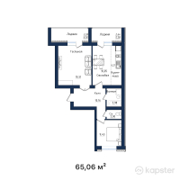 ЖК Эдем — 2-ком 65.1 м² (от 19,518,000 тг)