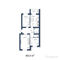 ЖК Эдем — 3-ком 80.5 м² (от 24,150,000 тг)