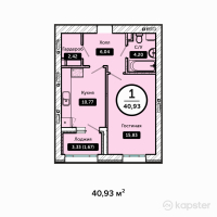 ЖК KOKTAL Apartments — 1-ком 40.9 м² (от 13,097,600 тг)