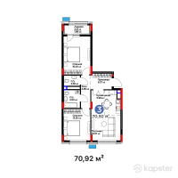 ЖК Auez — 3-ком 70.9 м² (от 32,197,680 тг)