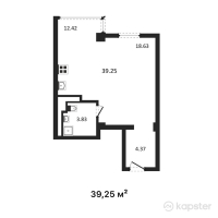 ЖК Qaratau — 1-ком 39.3 м² (от 10,793,750 тг)
