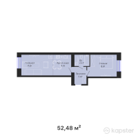 ЖК BAIMURA — 2-ком 52.5 м² (от 21,516,800 тг)