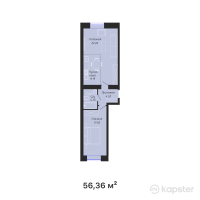 ЖК BAIMURA — 2-ком 56.4 м² (от 23,220,320 тг)