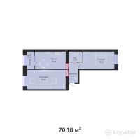 ЖК BAIMURA — 2-ком 70.2 м² (от 27,370,200 тг)