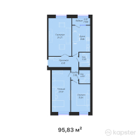 ЖК BAIMURA — 3-ком 95.8 м² (от 33,955,040 тг)