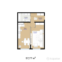 ЖК Meiram Park — 1-ком 57.8 м² (от 28,596,150 тг)