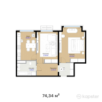 ЖК Meiram Park — 2-ком 74.3 м² (от 37,021,320 тг)