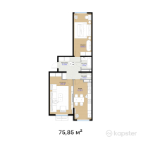 ЖК Meiram Park — 2-ком 75.9 м² (от 38,531,800 тг)