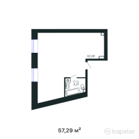 ЖК GAKKU — 1-ком 57.3 м² (от 32,368,850 тг)