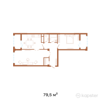 ЖК А-City — 2-ком 79.5 м² (от 25,201,500 тг)