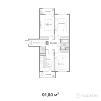 ЖК Alem City 3 — 3-ком 91.8 м² (от 34,975,800 тг)