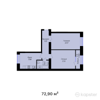 ЖК Кайынды — 2-ком 72.9 м² (от 26,244,000 тг)