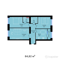 ЖК Кайынды — 3-ком 84.8 м² (от 30,535,200 тг)