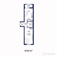 ЖК Cosmic City — 1-ком 47 м² (от 19,744,200 тг)