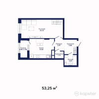 ЖК Cosmic City — 1-ком 53.3 м² (от 22,365,000 тг)