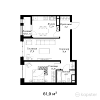 ЖК Olympic Park — 2-ком 61.9 м² (от 25,341,860 тг)