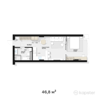 ЖК BlueWaters — 2-ком 46.8 м² (от 37,440,000 тг)