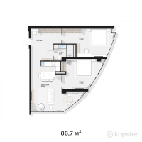 ЖК BlueWaters — 3-ком 88.7 м² (от 70,960,000 тг)