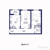 ЖК Cosmic City — 2-ком 68.5 м² (от 28,757,400 тг)