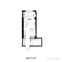 ЖК Capital City — 1-ком 30.7 м² (от 14,894,350 тг)