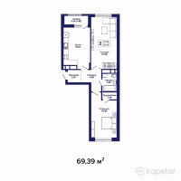 ЖК Cosmic City — 2-ком 69.4 м² (от 29,143,800 тг)