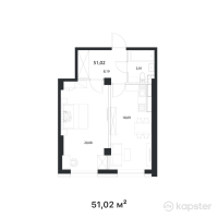 ЖК Capital City — 1-ком 51 м² (от 22,448,800 тг)