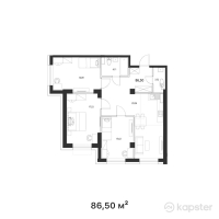 ЖК Capital City — 3-ком 86.5 м² (от 38,925,000 тг)