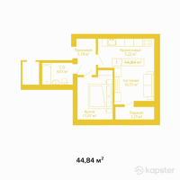 ЖК Ainabulaq — 1-ком 44,8 м² (null)
