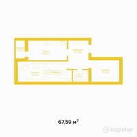 ЖК Ainabulaq — 2-ком 67,6 м² (null)