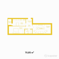 ЖК Ainabulaq — 2-ком 70,9 м² (null)
