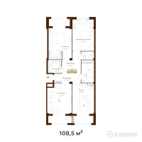 ЖК История — 3-ком 108,5 м² (от 49 910 000 тг)